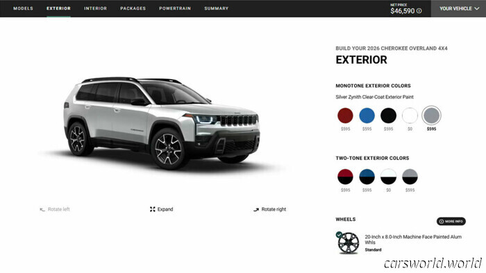 Конфигуратор Jeep Cherokee 2026 года открывает варианты настройки | Carscoops